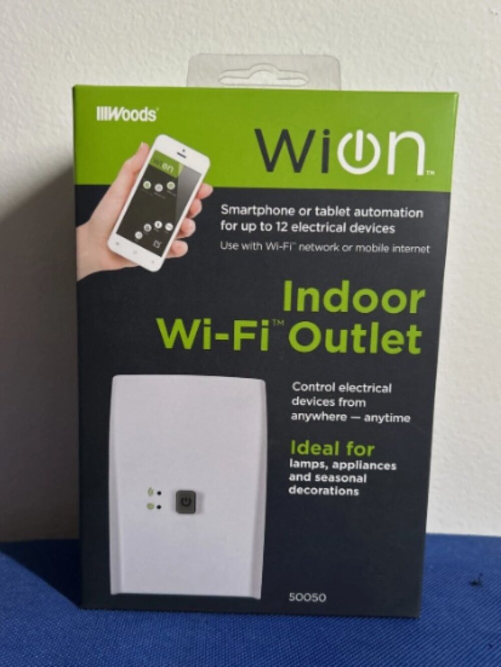 Woods WiOn 50050 Indoor WiFi Smart Plug Outlet Timer App Control NEW
